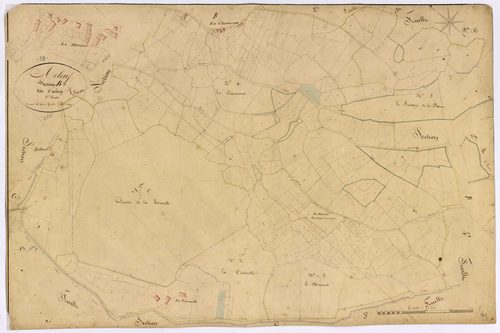 Arleuf, cadastre ancien : plan parcellaire de la section B dite d'Arleuf, feuille 1
