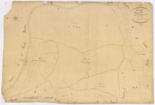 Arleuf, cadastre ancien : plan parcellaire de la section B dite d'Arleuf, feuille 3