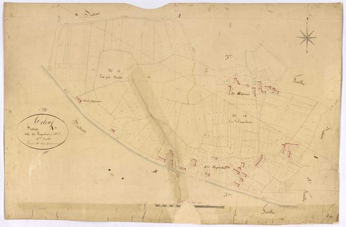 Arleuf, cadastre ancien : plan parcellaire de la section A dite des Paquelins, feuille 4