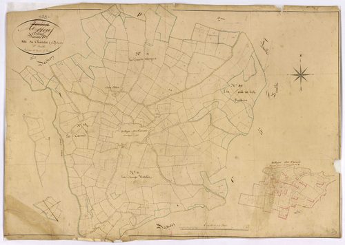 Arleuf, cadastre ancien : plan parcellaire de la section D dite du Chatelet, feuille 3