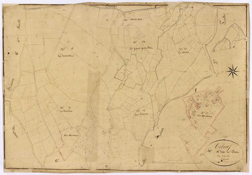 Arleuf, cadastre ancien : plan parcellaire de la section G dite du Chaz, feuille 3
