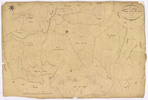 Arleuf, cadastre ancien : plan parcellaire de la section G dite du Chaz, feuille 2