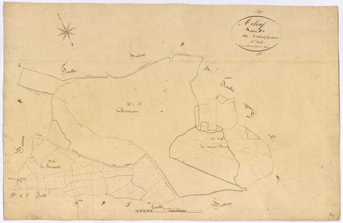 Arleuf, cadastre ancien : plan parcellaire de la section B dite d'Arleuf, feuille 4