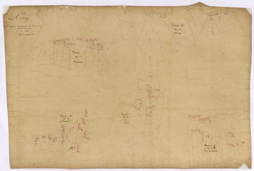 Arleuf, cadastre ancien : plan parcellaire de la section C dite des Trinquets, développement