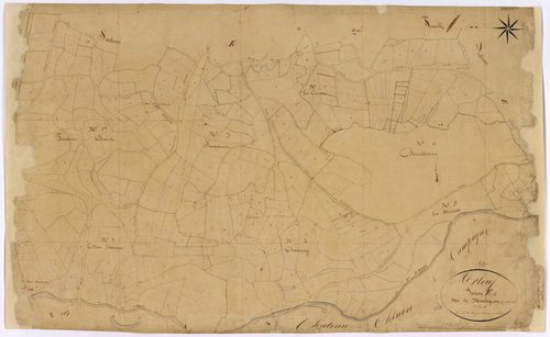 Arleuf, cadastre ancien : plan parcellaire de la section E dite de Montignon, feuille 1