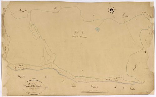Arleuf, cadastre ancien : plan parcellaire de la section H dite des Brenots, feuille 2