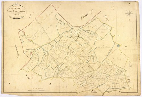 Armes, cadastre ancien : plan parcellaire de la section A dite d'Armes, feuille 2