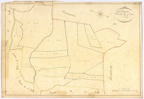 Armes, cadastre ancien : plan parcellaire de la section A dite d'Armes, feuille 5