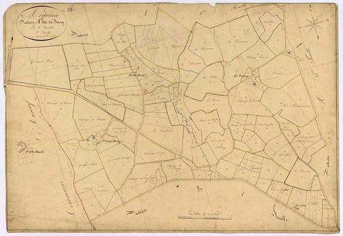 Arquian, cadastre ancien : plan parcellaire de la section A dite du Bourg, feuille 2