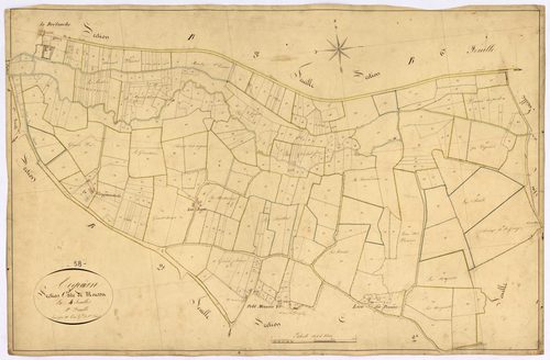 Arquian, cadastre ancien : plan parcellaire de la section C dite de Moussu, feuille 1
