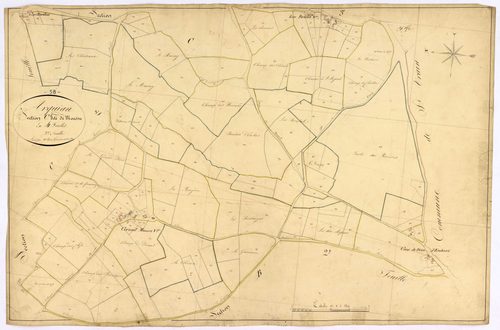 Arquian, cadastre ancien : plan parcellaire de la section C dite de Moussu, feuille 2