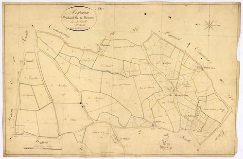 Arquian, cadastre ancien : plan parcellaire de la section C dite de Moussu, feuille 3