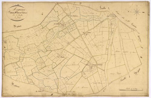 Arquian, cadastre ancien : plan parcellaire de la section B dite des Gatines, feuille 3