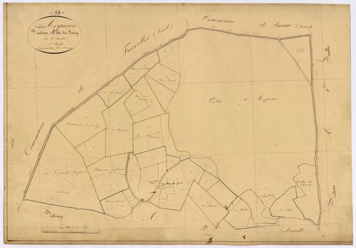 Arquian, cadastre ancien : plan parcellaire de la section A dite du Bourg, feuille 1