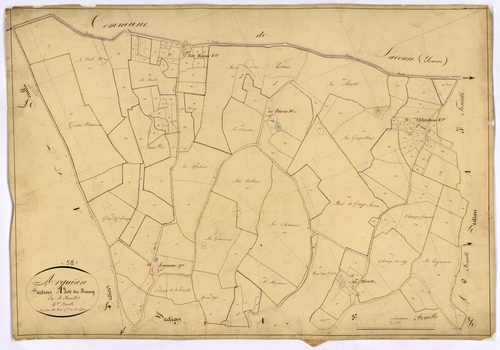 Arquian, cadastre ancien : plan parcellaire de la section A dite du Bourg, feuille 4