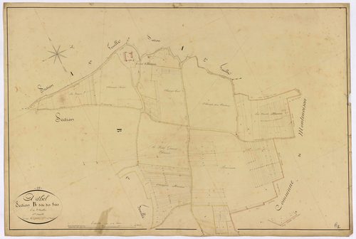 Arthel, cadastre ancien : plan parcellaire de la section B dite des Bois, feuille 1