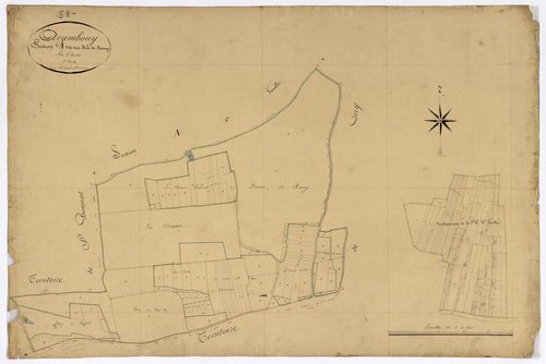 Arzembouy, cadastre ancien : plan parcellaire de la section A dite des Bois de Rosay, feuille 2