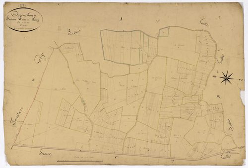 Arzembouy, cadastre ancien : plan parcellaire de la section B dite de Rosay, feuille 2