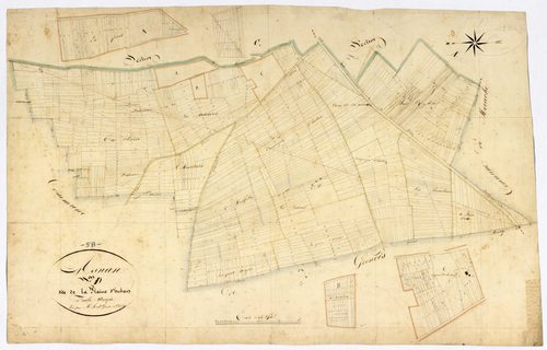 Asnan, cadastre ancien : plan parcellaire de la section D dite de la Plaine d'Huban