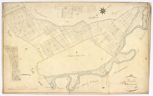 Asnois, cadastre ancien : plan parcellaire de la section A dite de la Gravière