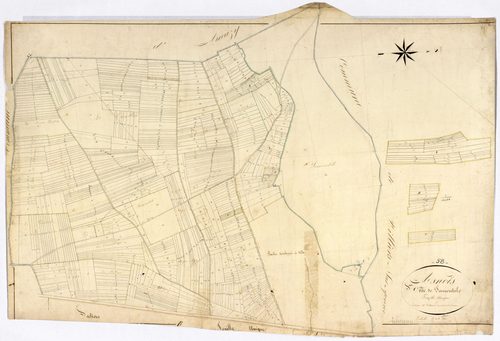 Asnois, cadastre ancien : plan parcellaire de la section C dite de Sermentole