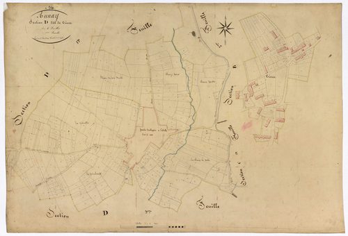 Aunay-en-Bazois, cadastre ancien : plan parcellaire de la section D dite de Crieur, feuille 2