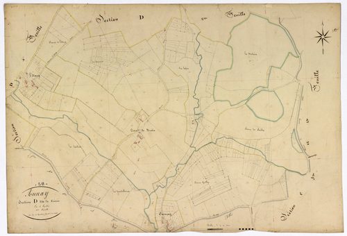 Aunay-en-Bazois, cadastre ancien : plan parcellaire de la section D dite de Crieur, feuille 3