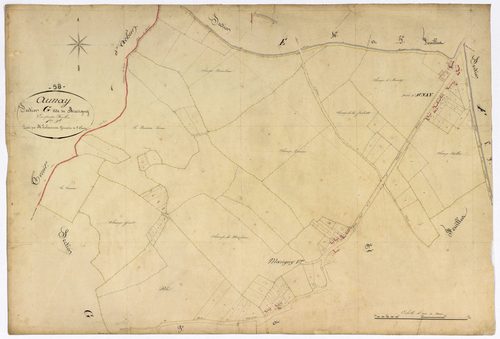 Aunay-en-Bazois, cadastre ancien : plan parcellaire de la section G dite de Marigny, feuille 1