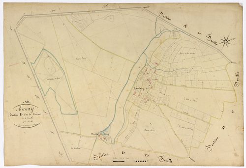 Aunay-en-Bazois, cadastre ancien : plan parcellaire de la section D dite de Crieur, feuille 4