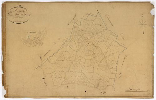Authiou, cadastre ancien : plan parcellaire de la section A dite des Brosses