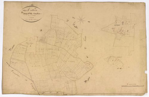 Authiou, cadastre ancien : plan parcellaire de la section B dite d'Authiou, feuille 1