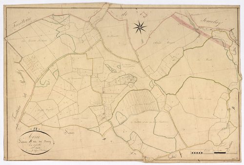 Avrée, cadastre ancien : plan parcellaire de la section B dite du Bourg, feuille 3