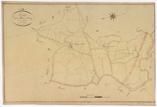 Avrée, cadastre ancien : plan parcellaire de la section B dite du Bourg, feuille 2
