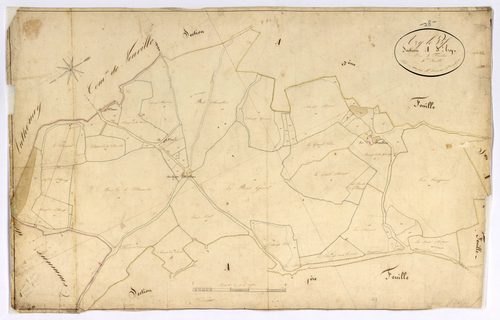 Azy-le-Vif, cadastre ancien : plan parcellaire de la section A dite d'Azy, feuille 4