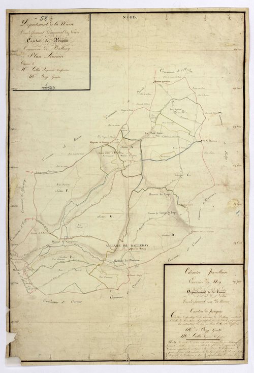 Balleray, cadastre ancien : tableau d'assemblage