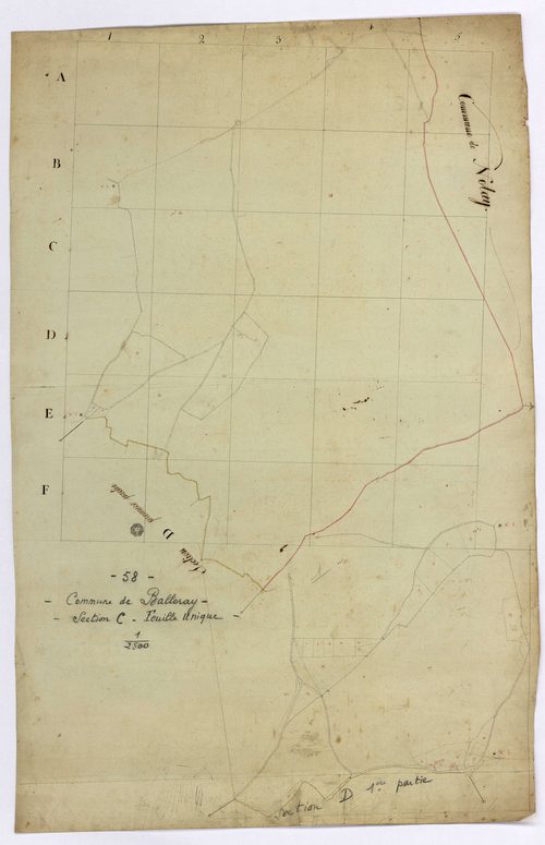 Balleray, cadastre ancien : plan parcellaire de la section C
