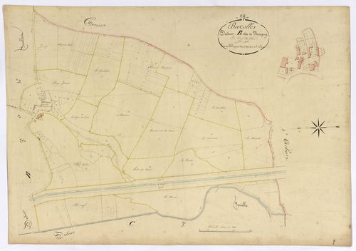 Bazolles, cadastre ancien : plan parcellaire de la section B dite de Mougny, feuille 5