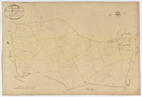 Bazolles, cadastre ancien : plan parcellaire de la section B dite de Mougny, feuille 4