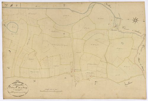 Bazolles, cadastre ancien : plan parcellaire de la section C dite du Bourg, feuille 3