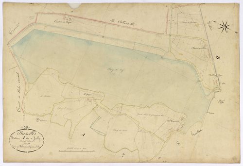 Bazolles, cadastre ancien : plan parcellaire de la section A dite de Jailly, feuille 3