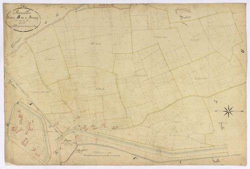 Bazolles, cadastre ancien : plan parcellaire de la section B dite de Mougny, feuille 1