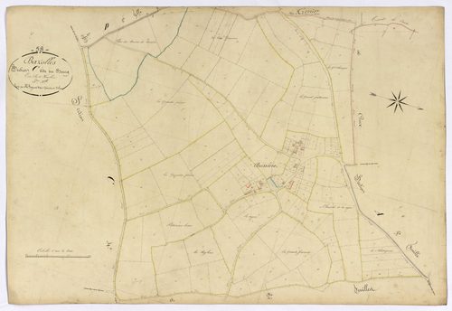 Bazolles, cadastre ancien : plan parcellaire de la section C dite du Bourg, feuille 5
