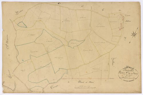 Bazolles, cadastre ancien : plan parcellaire de la section C dite du Bourg, feuille 7