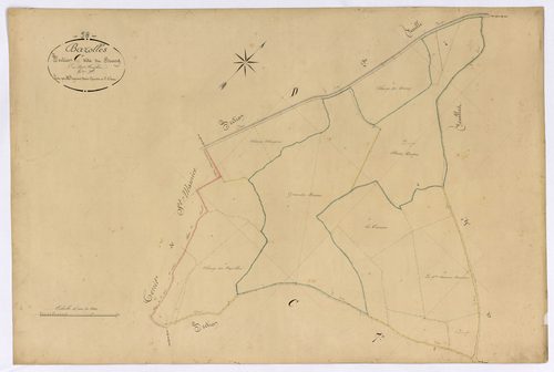 Bazolles, cadastre ancien : plan parcellaire de la section C dite du Bourg, feuille 6