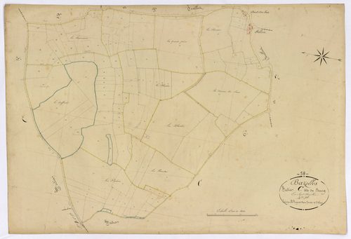 Bazolles, cadastre ancien : plan parcellaire de la section C dite du Bourg, feuille 4