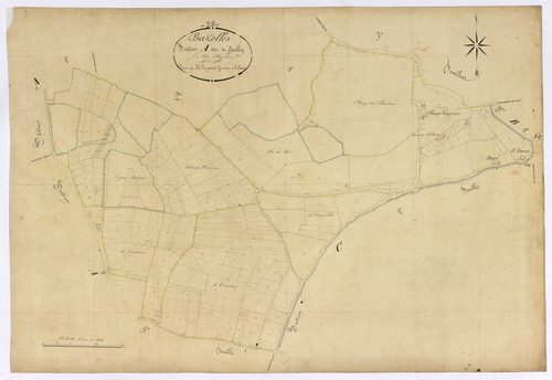 Bazolles, cadastre ancien : plan parcellaire de la section A dite de Jailly, feuille 4