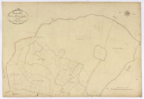 Bazolles, cadastre ancien : plan parcellaire de la section A dite de Jailly, feuille 6
