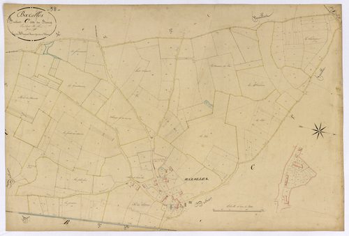 Bazolles, cadastre ancien : plan parcellaire de la section C dite du Bourg, feuille 2