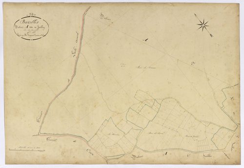 Bazolles, cadastre ancien : plan parcellaire de la section A dite de Jailly, feuille 1