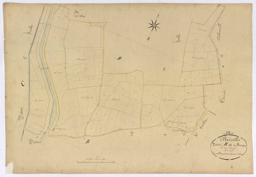 Bazolles, cadastre ancien : plan parcellaire de la section B dite de Mougny, feuille 2